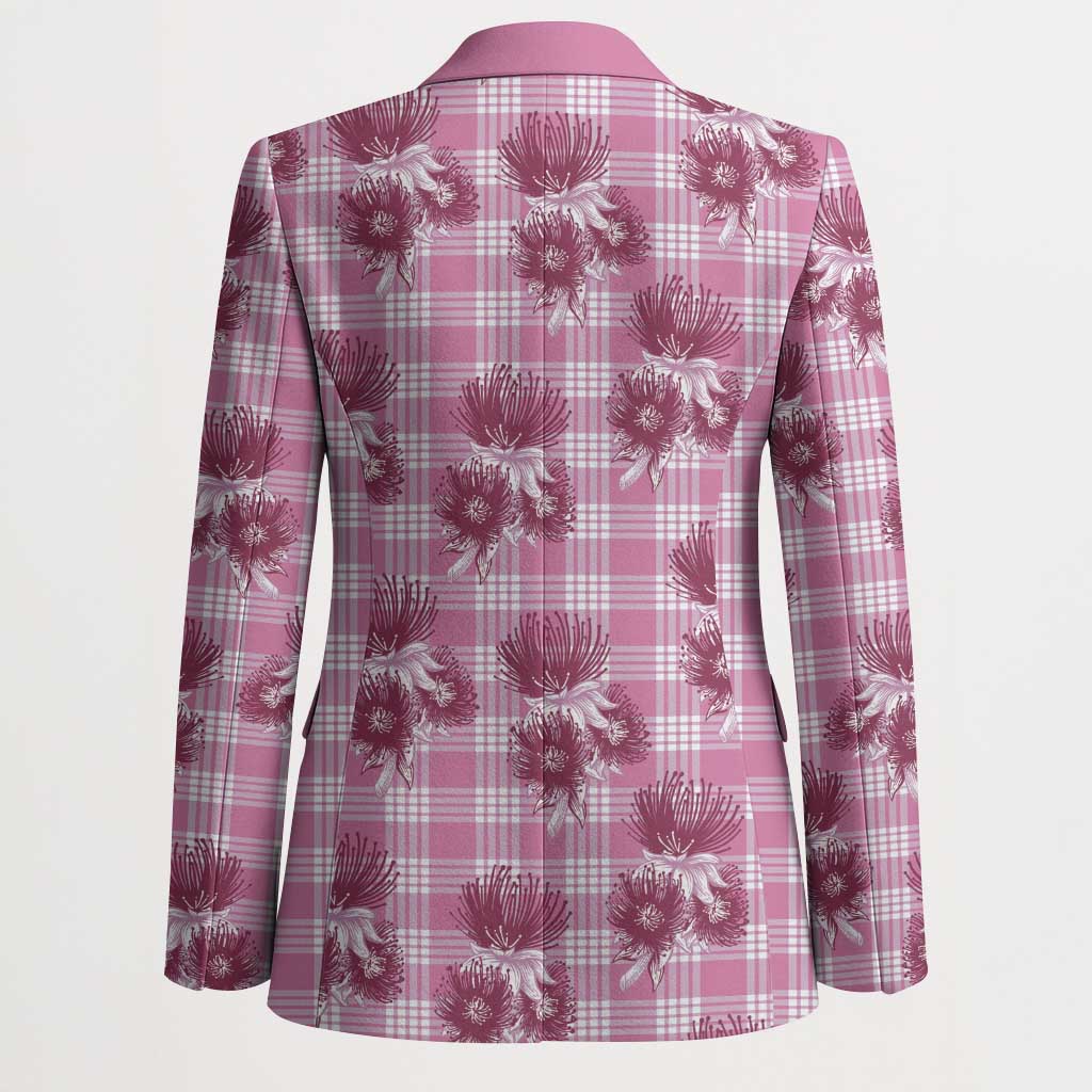 Pink Palaka Hawaii Blazer Hawaiian Lehua Blossoms LT05 - Polynesian Pride