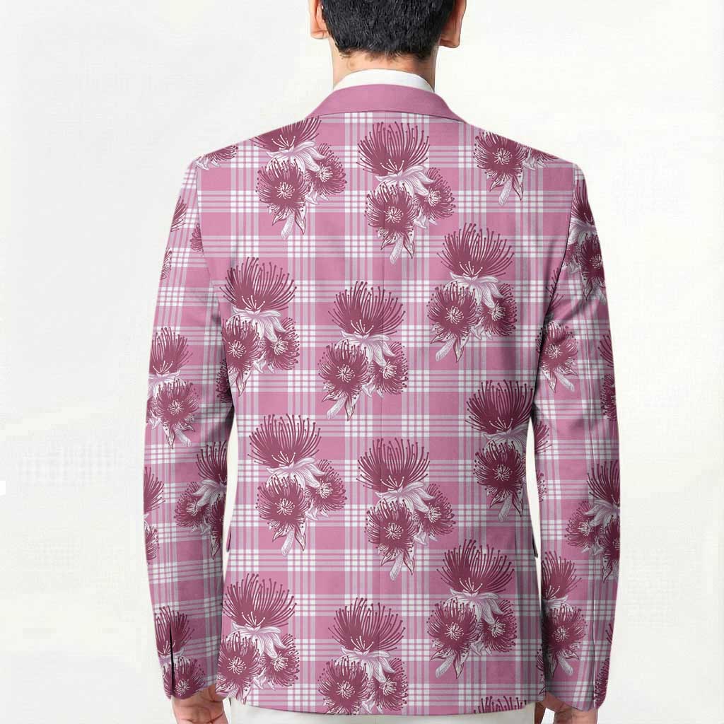 Pink Palaka Hawaii Blazer Hawaiian Lehua Blossoms LT05 - Polynesian Pride