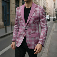 Pink Palaka Hawaii Blazer Hawaiian Lehua Blossoms LT05 - Polynesian Pride