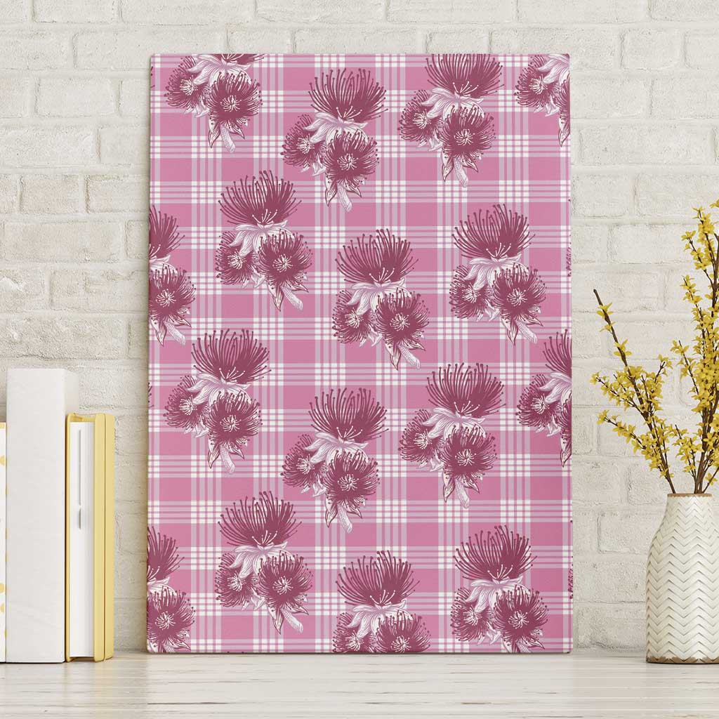 Pink Palaka Hawaii Canvas Wall Art Hawaiian Lehua Blossoms LT05 Without Frame Pink - Polynesian Pride