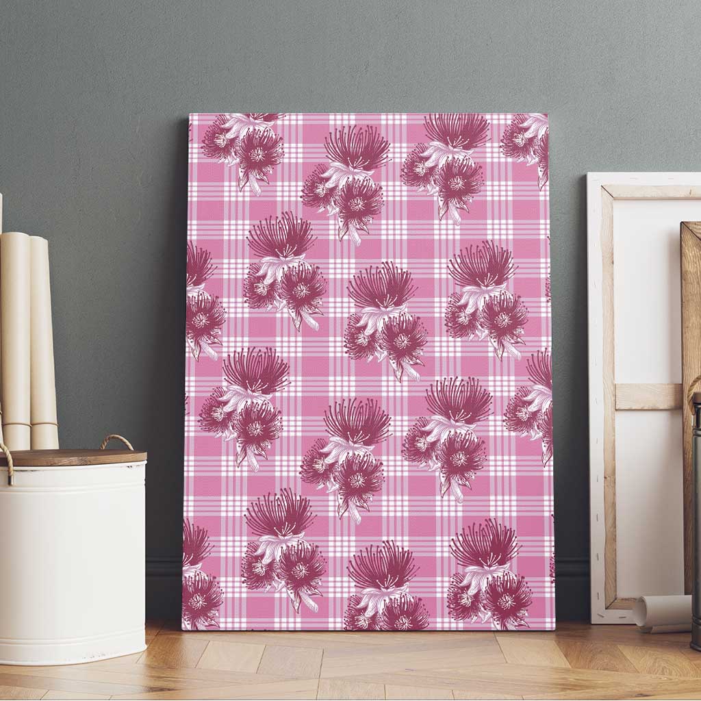 Pink Palaka Hawaii Canvas Wall Art Hawaiian Lehua Blossoms LT05 - Polynesian Pride