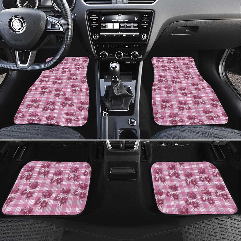 Pink Palaka Hawaii Car Mats Hawaiian Lehua Blossoms LT05 Set 4pcs Pink - Polynesian Pride
