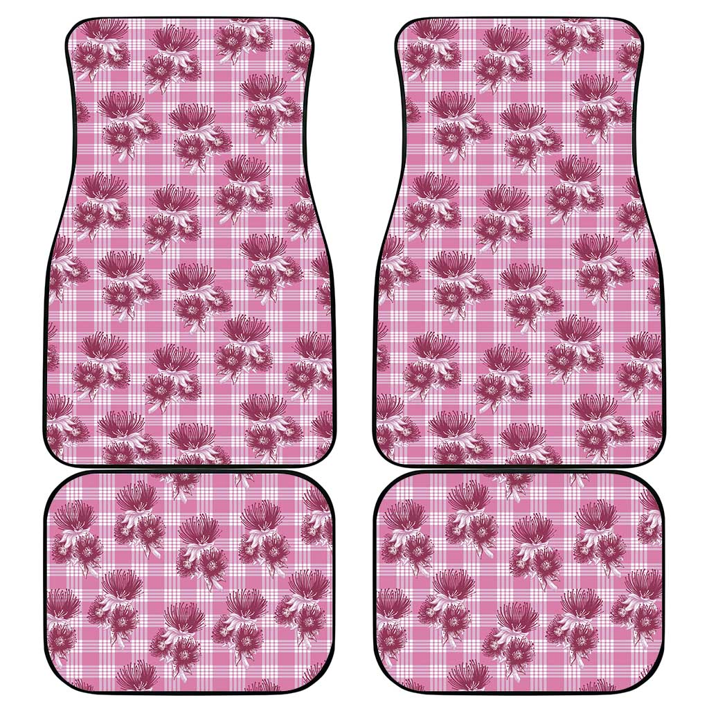 Pink Palaka Hawaii Car Mats Hawaiian Lehua Blossoms LT05 - Polynesian Pride