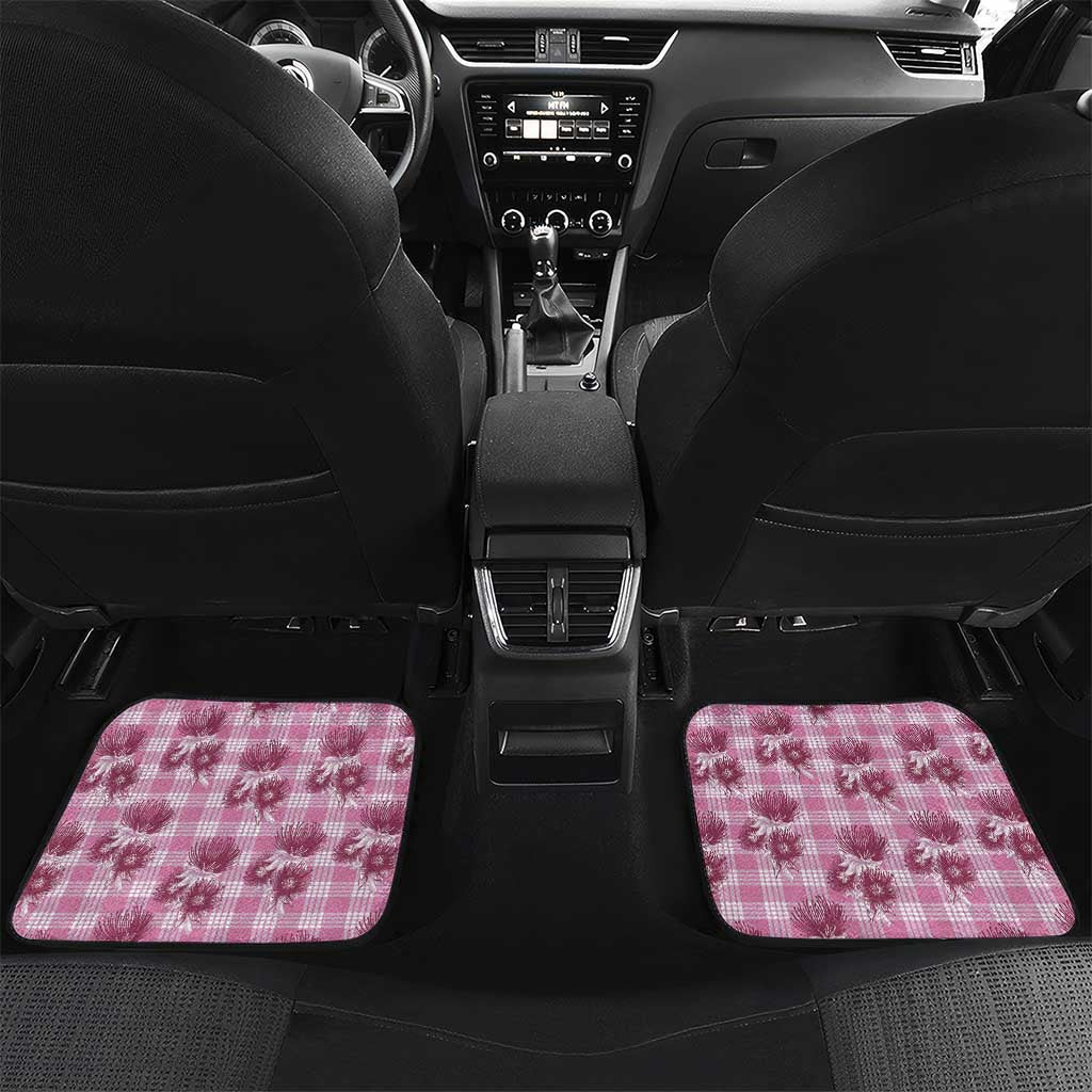 Pink Palaka Hawaii Car Mats Hawaiian Lehua Blossoms LT05 Set 2pcs - Back Pink - Polynesian Pride