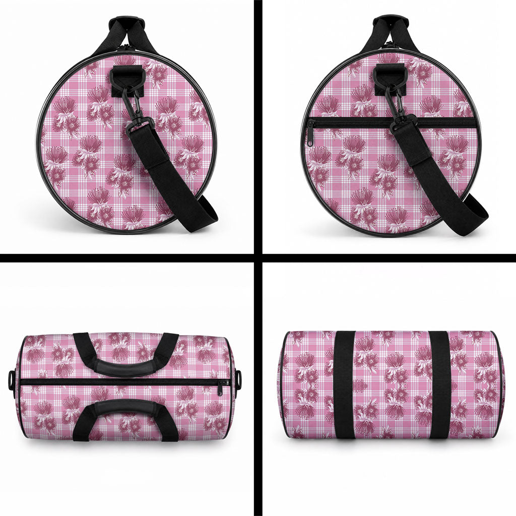 Pink Palaka Hawaii Duffle Bag Hawaiian Lehua Blossoms LT05 - Polynesian Pride