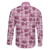Pink Palaka Hawaii Family Matching Mermaid Dress and Hawaiian Shirt Hawaiian Lehua Blossoms