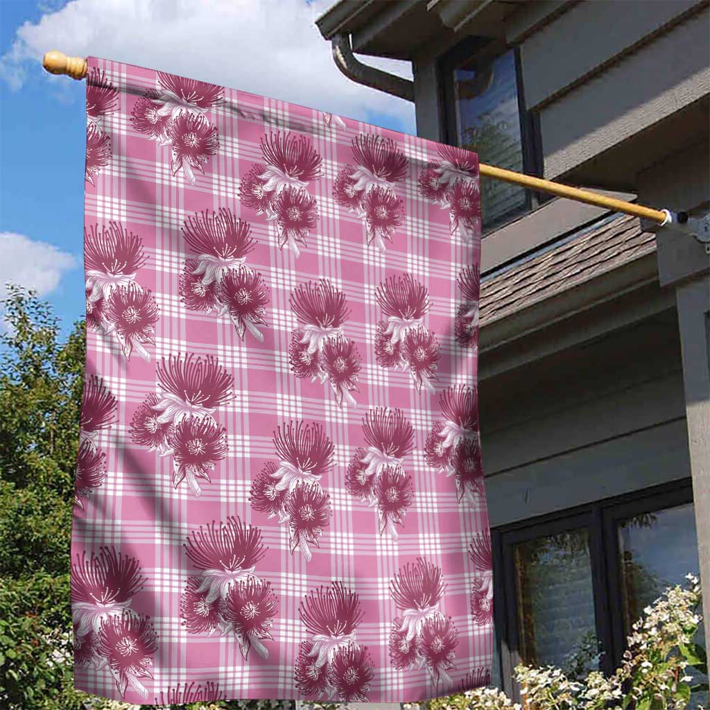 Pink Palaka Hawaii Garden Flag Hawaiian Lehua Blossoms LT05 - Polynesian Pride