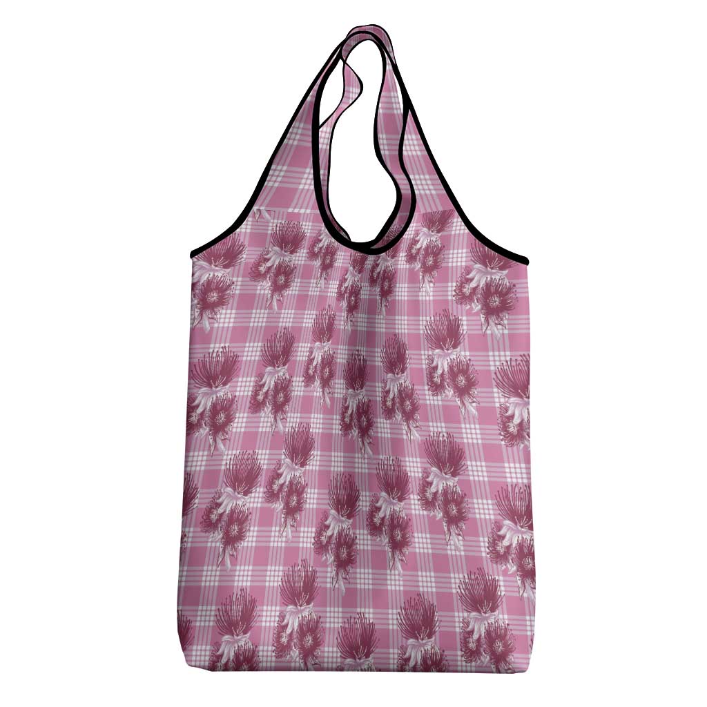 Pink Palaka Hawaii Grocery Bag Hawaiian Lehua Blossoms LT05 - Polynesian Pride
