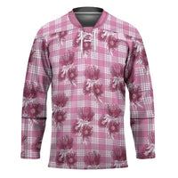 Pink Palaka Hawaii Hockey Jersey Hawaiian Lehua Blossoms LT05 Unisex Pink - Polynesian Pride
