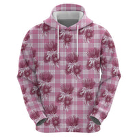 Pink Palaka Hawaii Hoodie Hawaiian Lehua Blossoms LT05 - Polynesian Pride