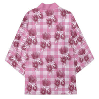 Pink Palaka Hawaii Kimono Hawaiian Lehua Blossoms LT05 - Polynesian Pride