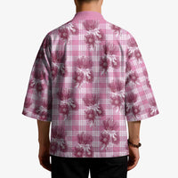 Pink Palaka Hawaii Kimono Hawaiian Lehua Blossoms LT05 - Polynesian Pride