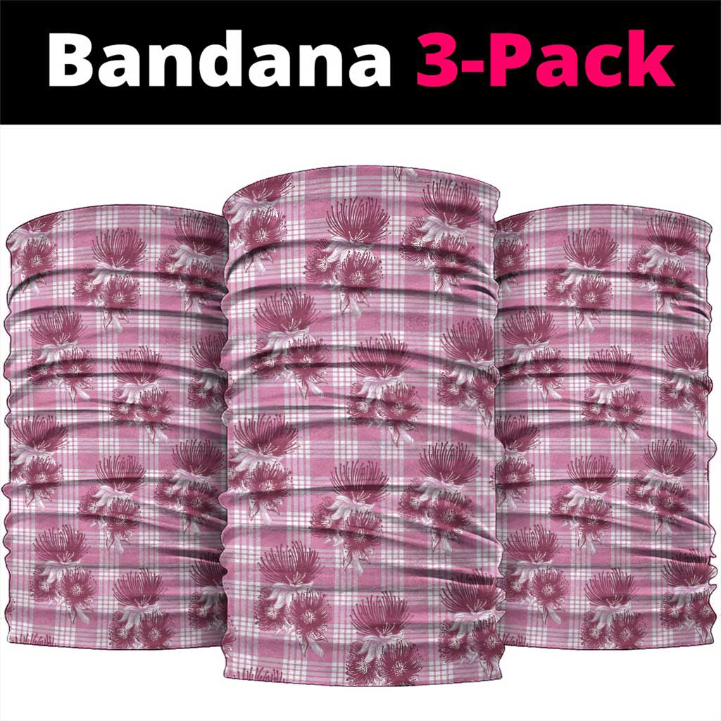 Pink Palaka Hawaii Neck Gaiter Hawaiian Lehua Blossoms LT05 package One Size: 25*50cm Pink - Polynesian Pride