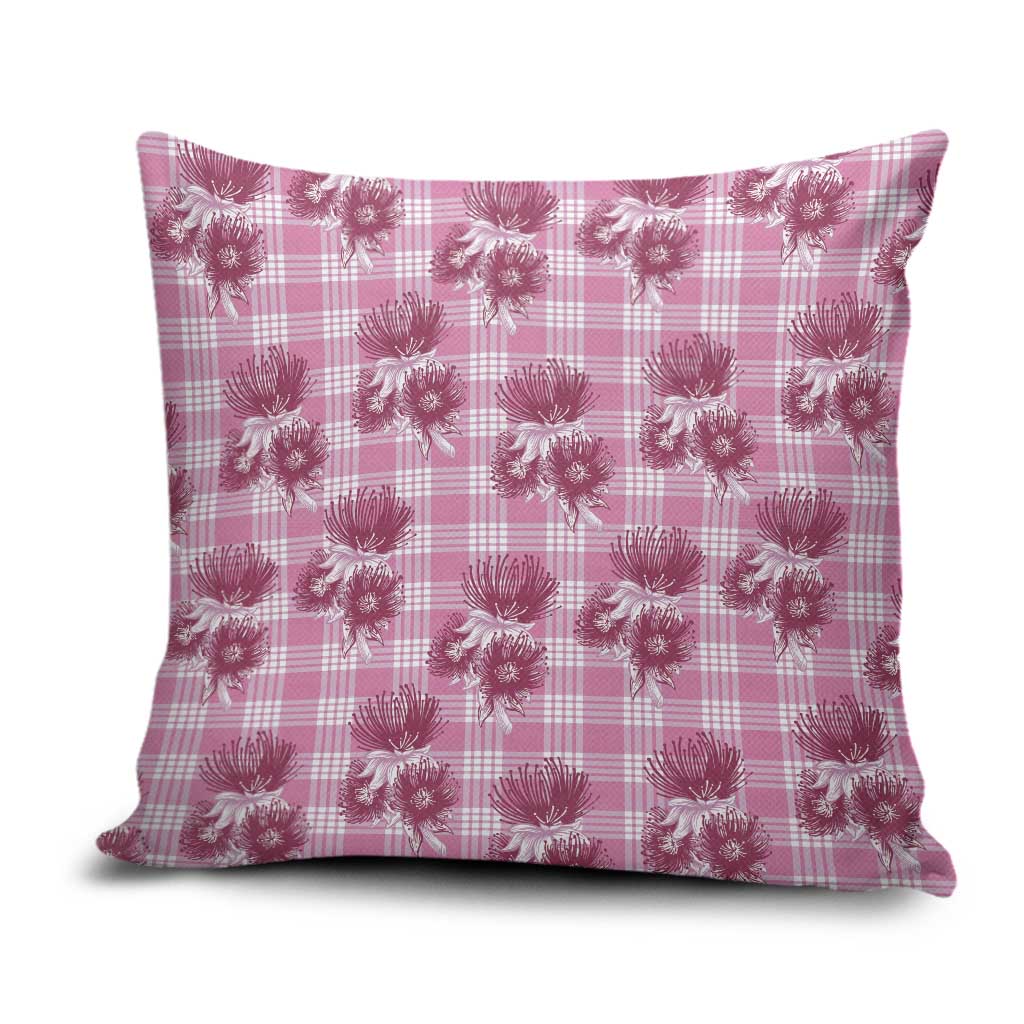 Pink Palaka Hawaii Pillow Cover Hawaiian Lehua Blossoms LT05 Pink - Polynesian Pride