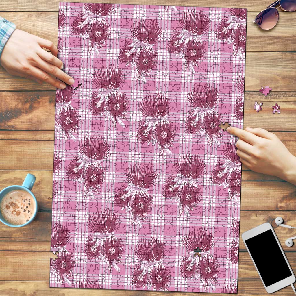 Pink Palaka Hawaii Puzzle Hawaiian Lehua Blossoms