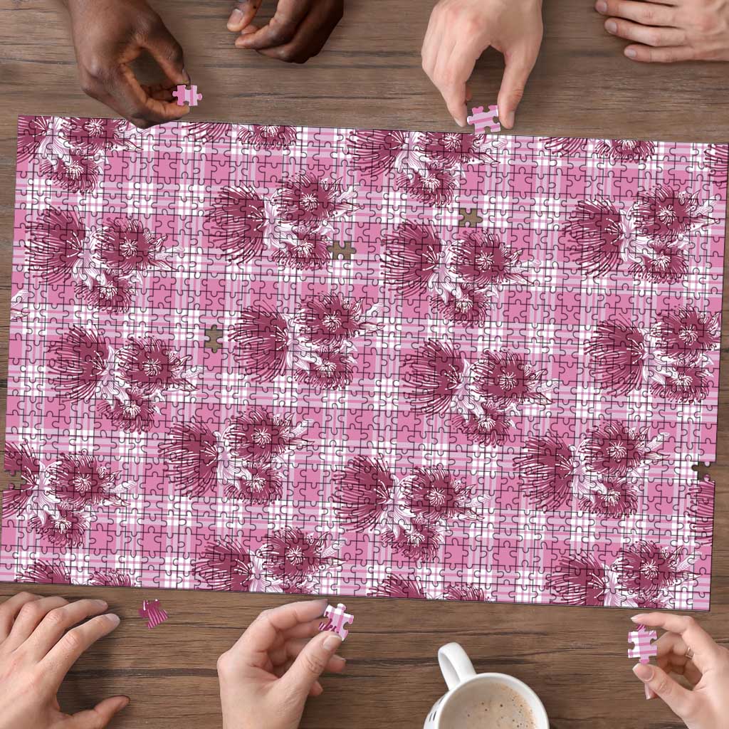 Pink Palaka Hawaii Puzzle Hawaiian Lehua Blossoms