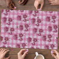 Pink Palaka Hawaii Puzzle Hawaiian Lehua Blossoms