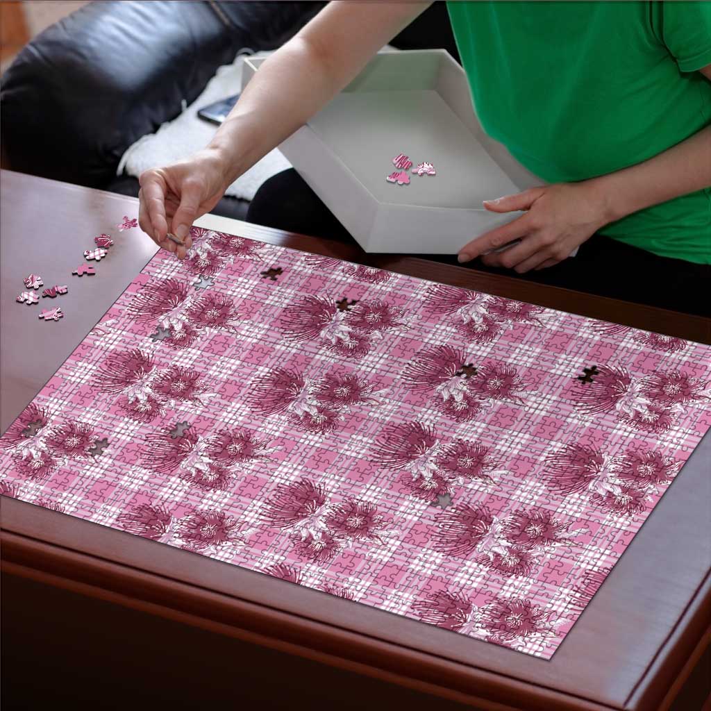 Pink Palaka Hawaii Puzzle Hawaiian Lehua Blossoms