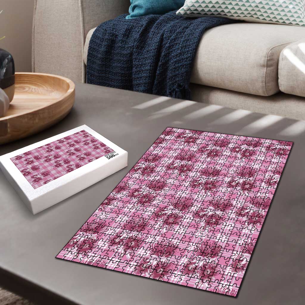 Pink Palaka Hawaii Puzzle Hawaiian Lehua Blossoms