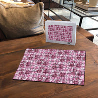 Pink Palaka Hawaii Puzzle Hawaiian Lehua Blossoms