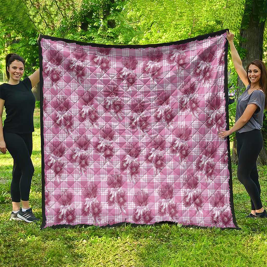Pink Palaka Hawaii Quilt Hawaiian Lehua Blossoms LT05 - Polynesian Pride