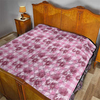 Pink Palaka Hawaii Quilt Hawaiian Lehua Blossoms LT05 - Polynesian Pride