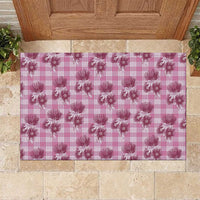 Pink Palaka Hawaii Rubber Doormat Hawaiian Lehua Blossoms LT05 Pink - Polynesian Pride