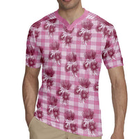 Pink Palaka Hawaii Rugby Jersey Hawaiian Lehua Blossoms LT05 - Polynesian Pride