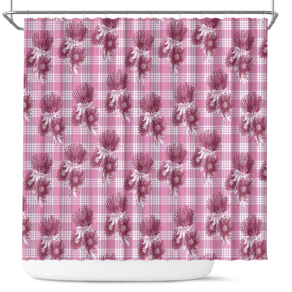 Pink Palaka Hawaii Shower Curtain Hawaiian Lehua Blossoms LT05 Pink - Polynesian Pride