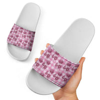 Pink Palaka Hawaii Slide Sandals Hawaiian Lehua Blossoms LT05 - Polynesian Pride