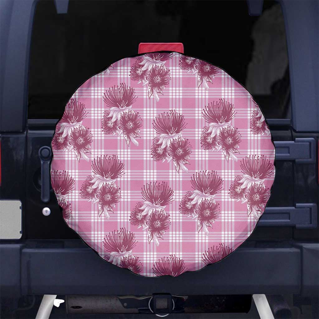 Pink Palaka Hawaii Spare Tire Cover Hawaiian Lehua Blossoms LT05 No hole Pink - Polynesian Pride