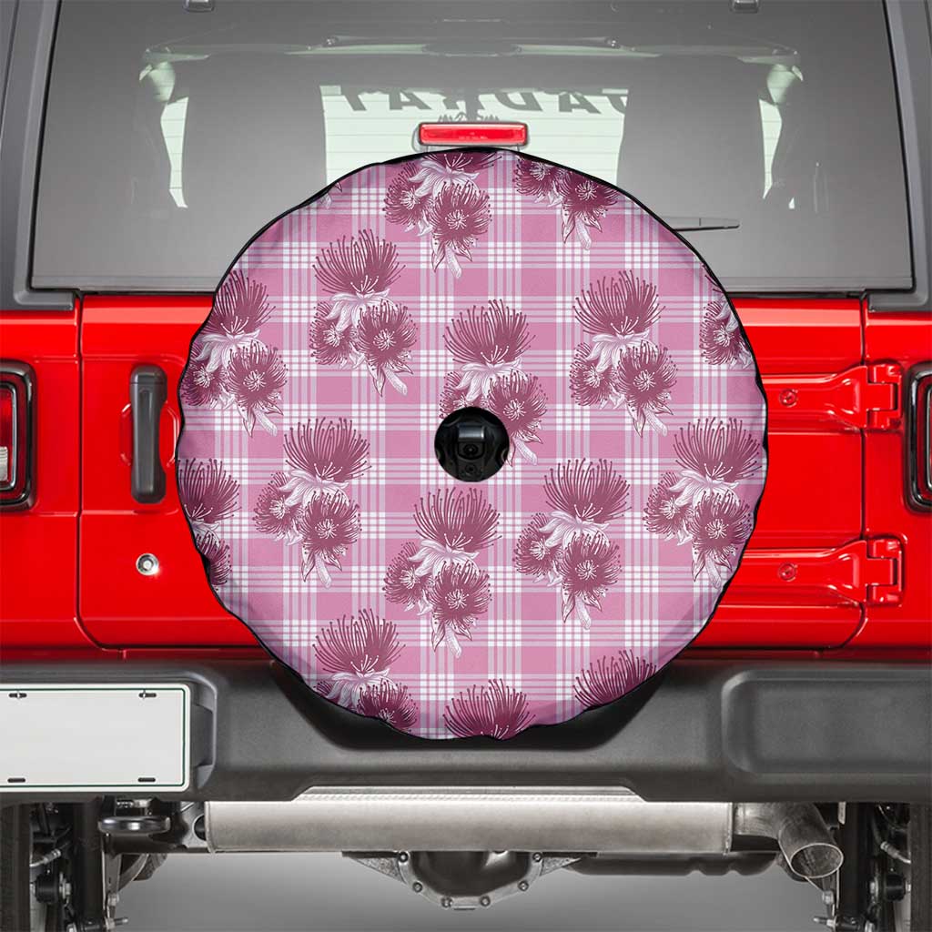 Pink Palaka Hawaii Spare Tire Cover Hawaiian Lehua Blossoms LT05 - Polynesian Pride