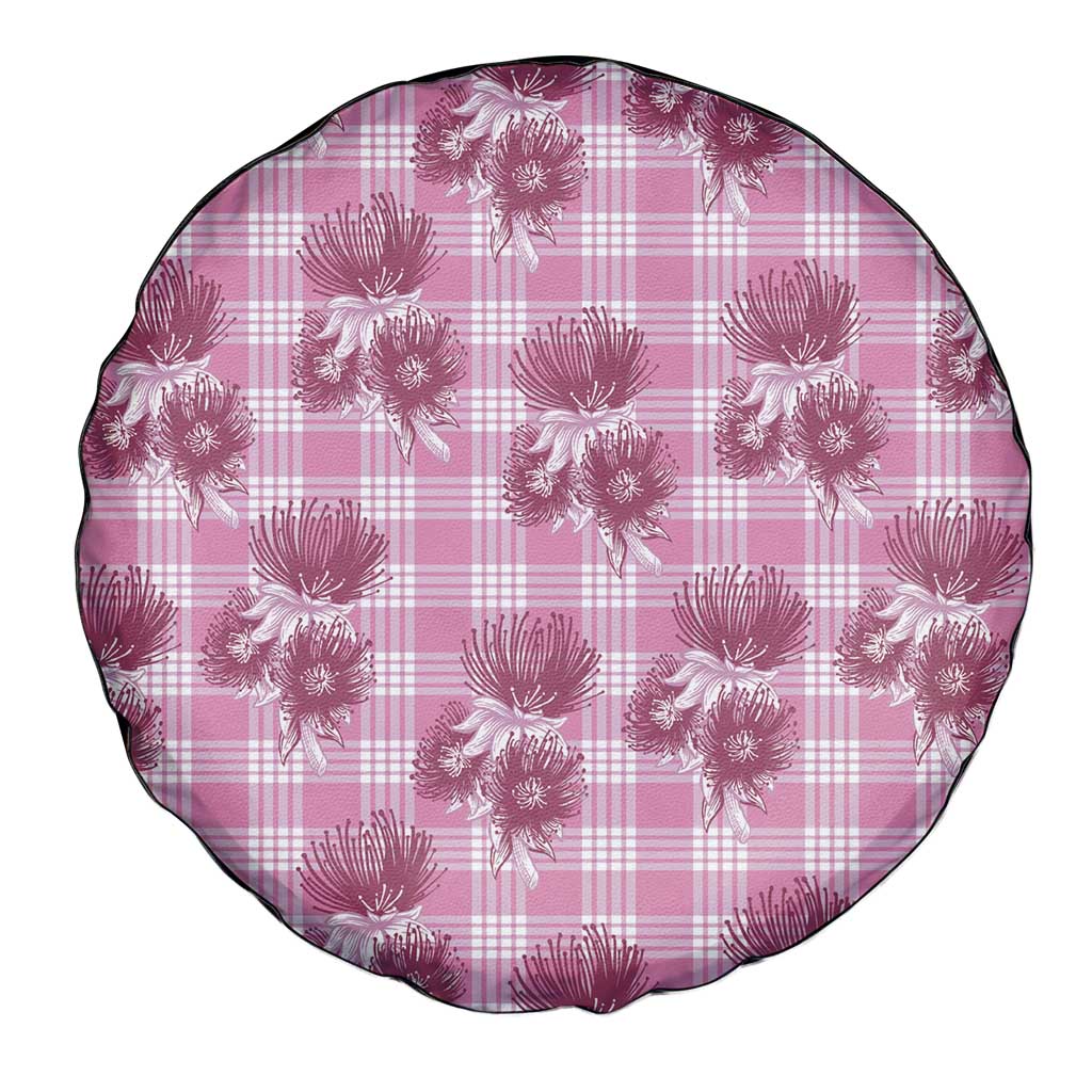 Pink Palaka Hawaii Spare Tire Cover Hawaiian Lehua Blossoms LT05 - Polynesian Pride