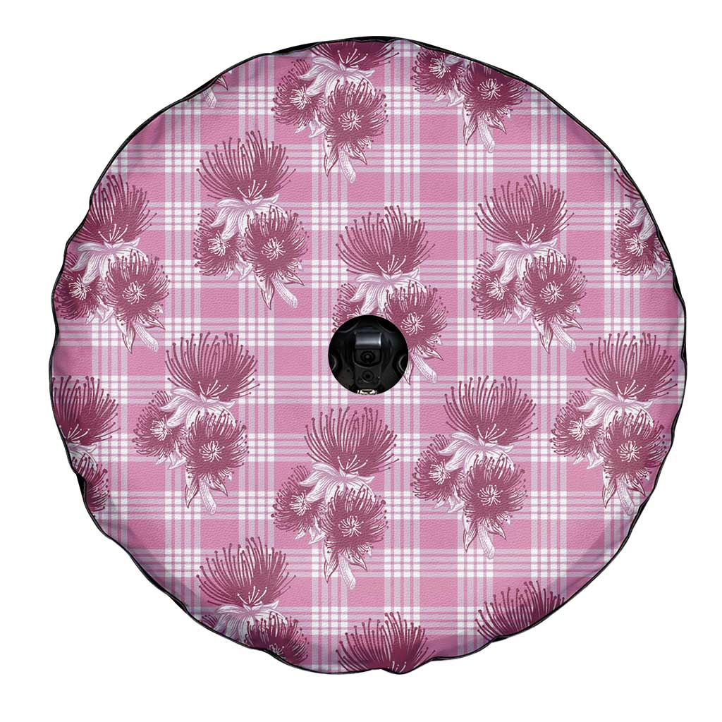 Pink Palaka Hawaii Spare Tire Cover Hawaiian Lehua Blossoms LT05 - Polynesian Pride