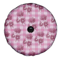 Pink Palaka Hawaii Spare Tire Cover Hawaiian Lehua Blossoms LT05 - Polynesian Pride