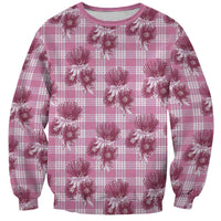Pink Palaka Hawaii Sweatshirt Hawaiian Lehua Blossoms LT05 Unisex Pink - Polynesian Pride