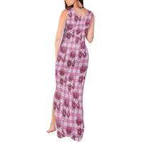 Pink Palaka Hawaii Tank Maxi Dress Hawaiian Lehua Blossoms LT05 - Polynesian Pride