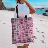 Pink Palaka Hawaii Tote Bag Hawaiian Lehua Blossoms LT05 - Polynesian Pride