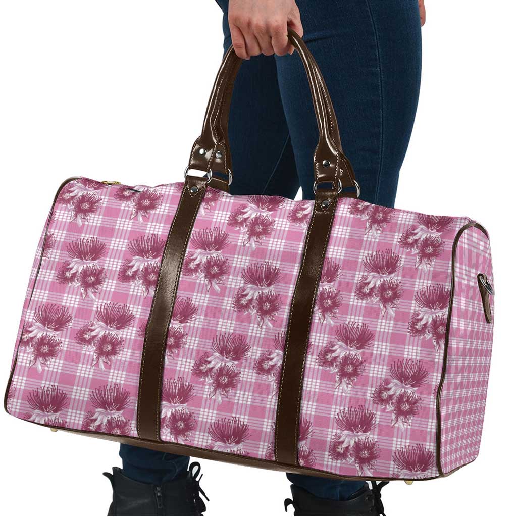 Pink Palaka Hawaii Travel Bag Hawaiian Lehua Blossoms LT05 - Polynesian Pride