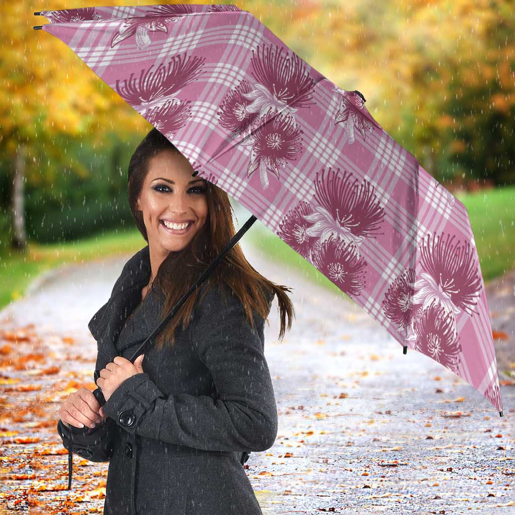 Pink Palaka Hawaii Umbrella Hawaiian Lehua Blossoms LT05 - Polynesian Pride