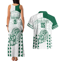 Custom Hawaii Football Couples Matching Tank Maxi Dress and Hawaiian Shirt Rainbow Warriors Kakau Pattern LT05 - Polynesian Pride