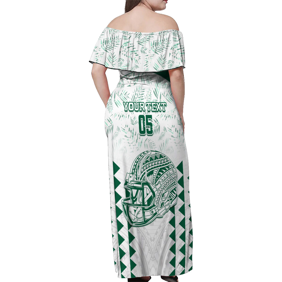 Custom Hawaii Football Family Matching Off Shoulder Maxi Dress and Hawaiian Shirt Rainbow Warriors Kakau Pattern LT05 - Polynesian Pride
