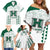 Custom Hawaii Football Family Matching Off Shoulder Short Dress and Hawaiian Shirt Rainbow Warriors Kakau Pattern LT05 - Polynesian Pride