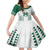 Custom Hawaii Football Family Matching Puletasi and Hawaiian Shirt Rainbow Warriors Kakau Pattern LT05 Daughter's Dress White - Polynesian Pride