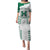 Custom Hawaii Football Family Matching Puletasi and Hawaiian Shirt Rainbow Warriors Kakau Pattern LT05 Mom's Dress White - Polynesian Pride