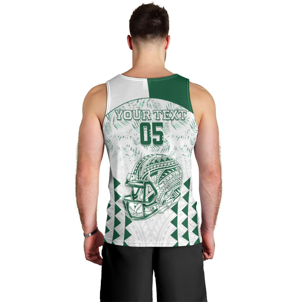 Custom Hawaii Football Men Tank Top Rainbow Warriors Kakau Pattern LT05 - Polynesian Pride