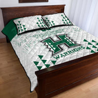 Custom Hawaii Football Quilt Bed Set Rainbow Warriors Kakau Pattern LT05 - Polynesian Pride