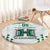 Custom Hawaii Football Round Carpet Rainbow Warriors Kakau Pattern LT05 - Polynesian Pride