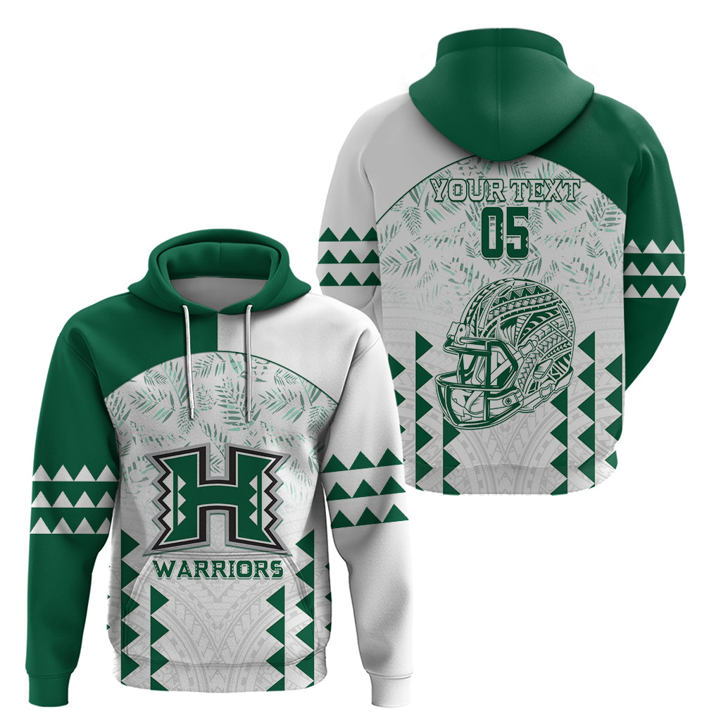 Custom Hawaii Football Zip Hoodie Rainbow Warriors Kakau Pattern LT05 - Polynesian Pride