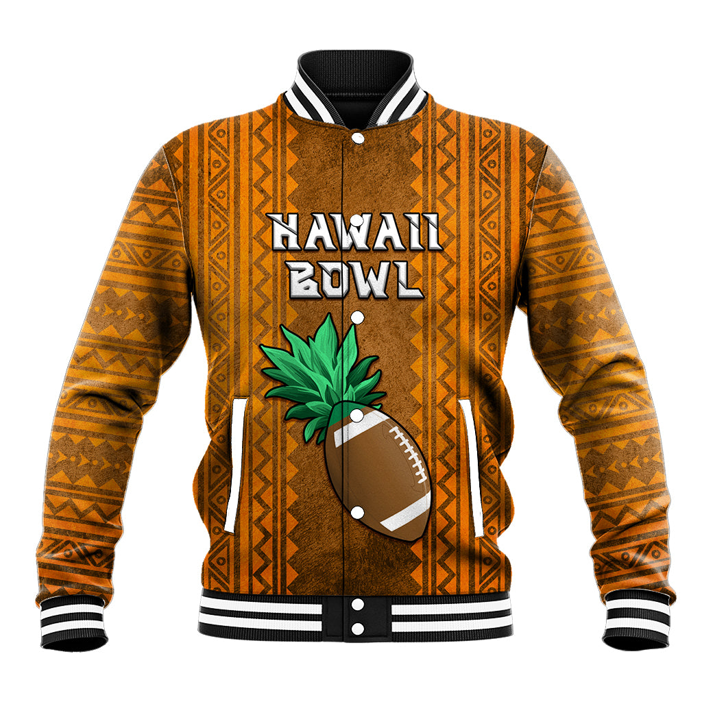 Custom Hawaii Honolulu Football Bowl Baseball Jacket Simple Style LT05 Unisex Brown - Polynesian Pride